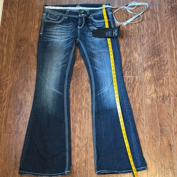 Bebock for Express Flare size US 10, EUR 30, Blue Flare Wide Leg Jeans - Picture 4 of 5